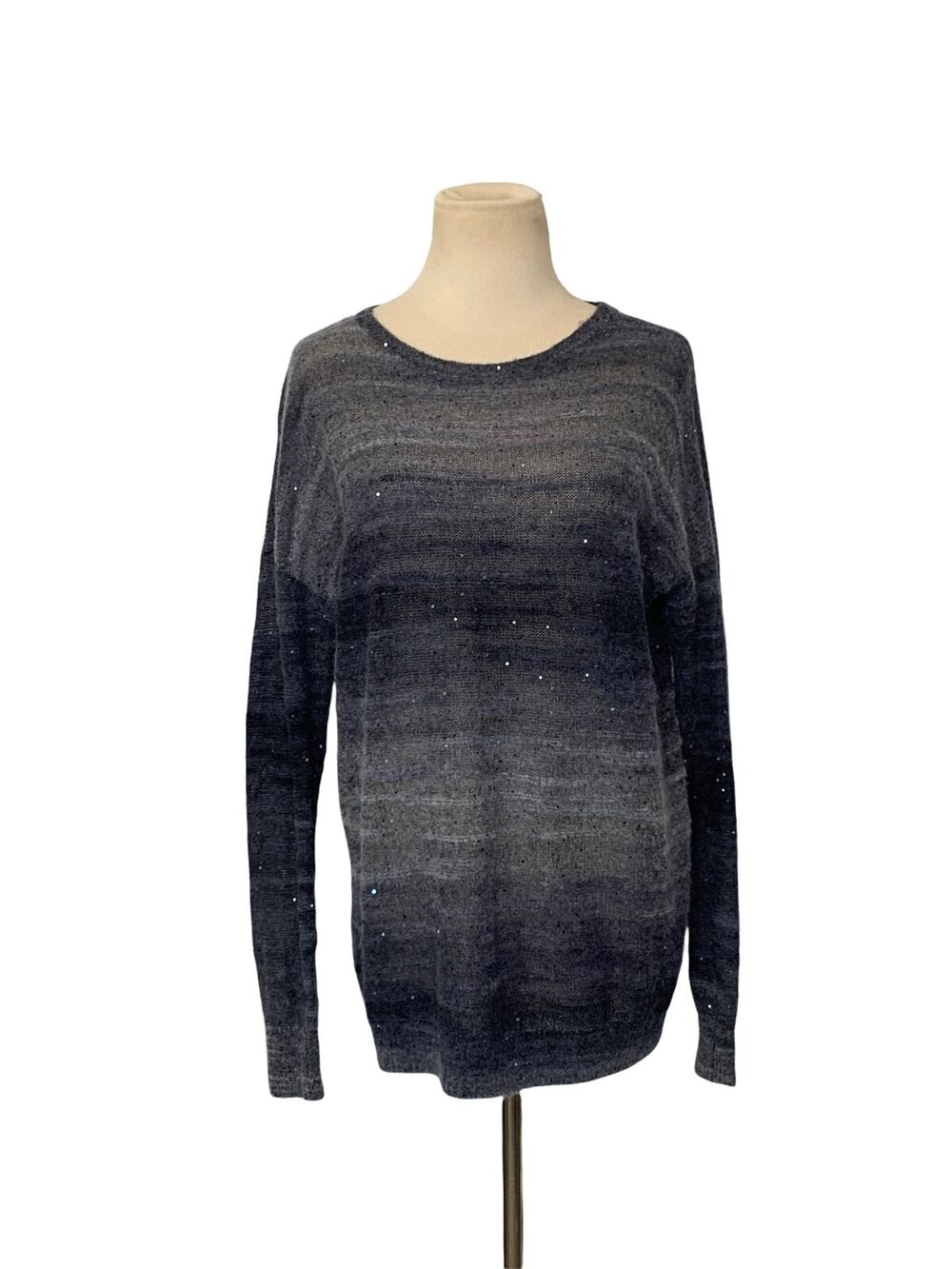 Vince. gray virgin wool blend long sleeves sequins sweater size small